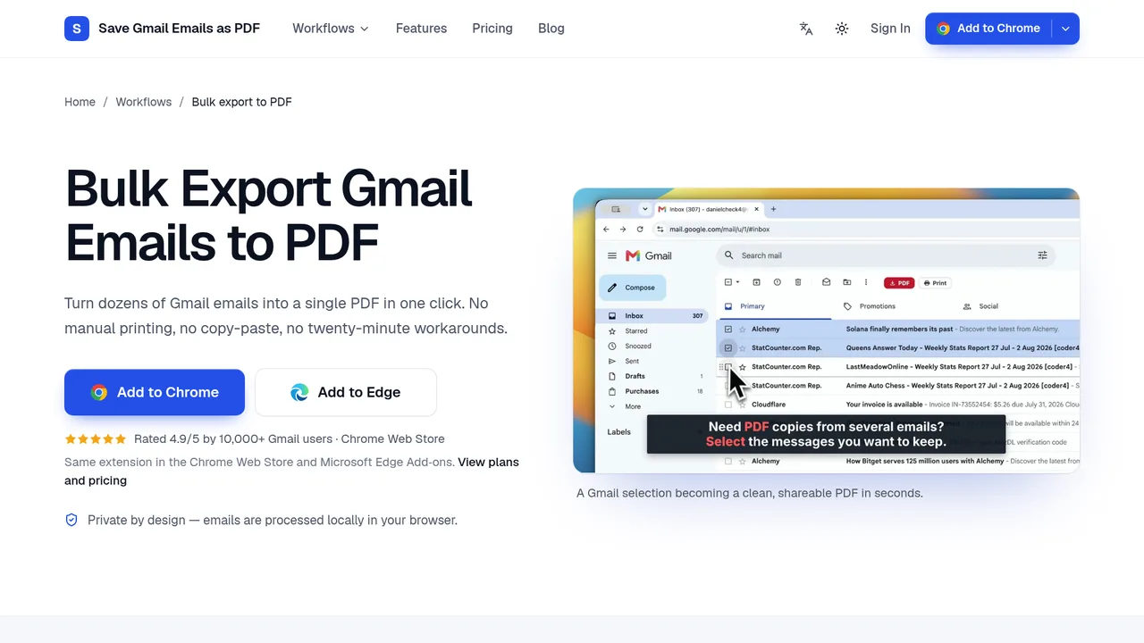Save Gmail Emails as PDF in Bulk screenshot 4