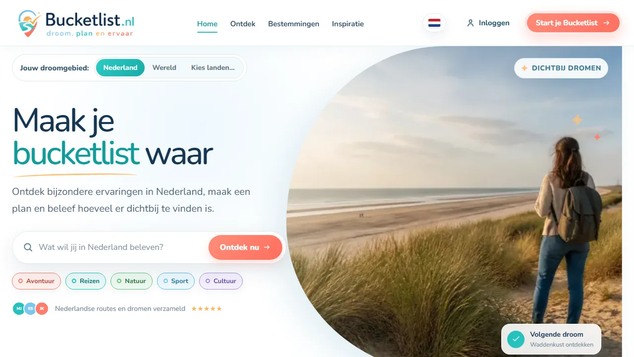 Bucketlist.nl screenshot 1